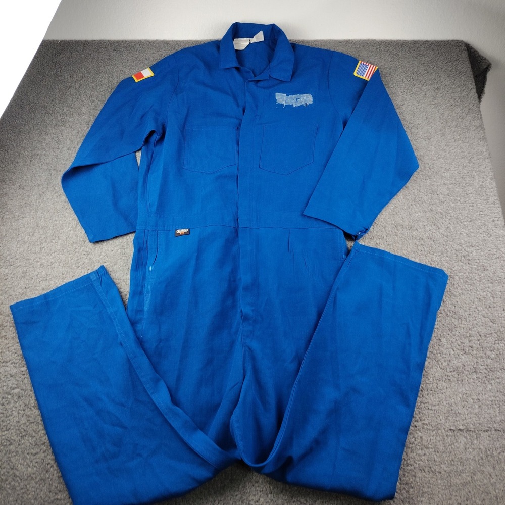 Stanco Coverall Mens Large Blue Flame Resistant FR Workwear